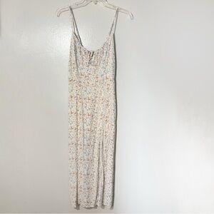 Lspace Slip Portola Floral Summer Midi Dress High Slit in Wild Oleander Sz S